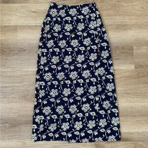 Floral Navy and White Women's Skirt